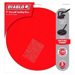 Diablo Hook and Lock 9 in. L X 9 in. W Aluminum Oxide 100 Grit Medium Drywall ROS Disk