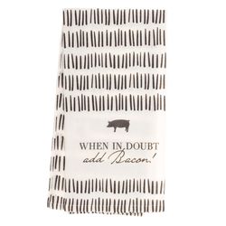 Karma Black/White Cotton When in Doubt Tea Towel 1 pk