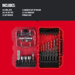 CRAFTSMAN Assorted Drill and Driver Bit Set Steel 35 pc