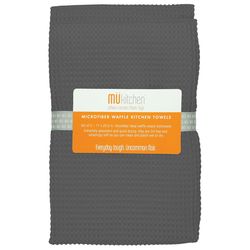 Mu Kitchen Cadet Gray Microfiber Dish Towel 2 pk