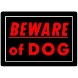 Hillman English Black Beware of Dog Sign 10 in. H X 14 in. W