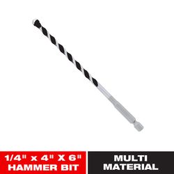 Diablo 1/4 in. X 6 in. L Multi-Material Carbide Tipped Hammer Drill Bit Hex Shank 1 pk
