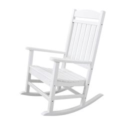 Ivy Terrace Classics White HDPE Frame Contoured Rocking Chair