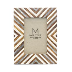 Matr Boomie Brown/White Stone Picture Frame 6 in.