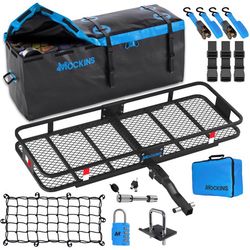 Mockins 60-inx20-inx6-in Cargo Carrier w/16 CuFt Cargo Bag Hitch Cargo Carrier Set 1 pk