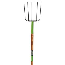 Ames 6 Tine Forged Steel Manure Fork 48 in. Wood Handle