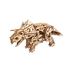 UGears Triceratops Mechanical Model Kit Tan 400 pc