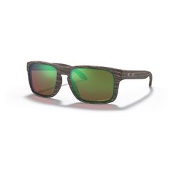 Oakley Holbrook Sunglasses Unisex Woodgrain Frame Green Lens