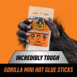 Gorilla Mini High Strength Clear Hot Glue Sticks 30 pc