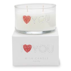 Primal Elements Red/White I Heart You Scent 2 Wick Candle/Gift Box