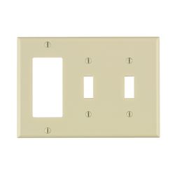 Leviton Light Almond 3 gang Thermoset Plastic Decorator/Toggle Wall Plate 1 pk