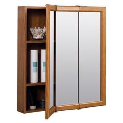 Zenna Home 26 in. H X 24 in. W X 4.5 in. D Rectangle Tri-View Medicine Cabinet