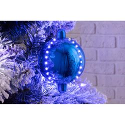 Celebrations LED Blue Snow Fall Ornament 4 in. Hanging Decor