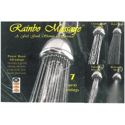Whedon Rainbo Massage Brushed Nickel Plastic 7 settings Showerhead 2.5 gpm