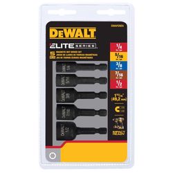 DEWALT ELITE SERIES Multi Size in. X 1-7/8 in. L Black Oxide Nut Setter Set 5 pc