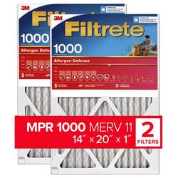 Filtrete 14 in. W X 20 in. H X 1 in. 1000 MPR Pleated Air Filter 2 pk