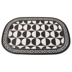 Karma Black/White Melamine Retro Dot Serve Tray 1 pk