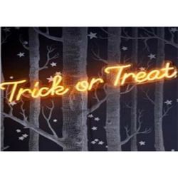 Celebrations Orange 4 in. LED Prelit Trick or Treat Wall Decor