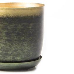 Chive Joe 5 in. D Metal Flower Pot Forest and Gold