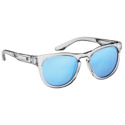 Flying Fisherman Breakers Sunglasses Unisex Crystal Gray Blue Frame Smoke Blue Mirror Lens Polarized