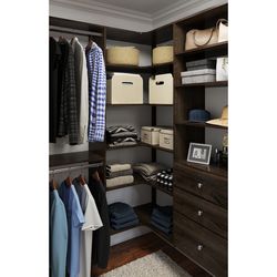 Easy Track 30 in. W X 30 in. D Truffle Wood Corner Shelf