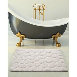 Saffron Fabs 36 in. L X 24 in. W White Cotton Bath Rug