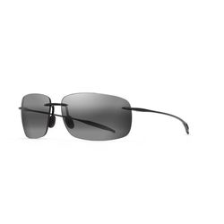 Maui Jim Breakwall Sunglasses Unisex Gloss Black Frame Neutral Gray Lens Polarized