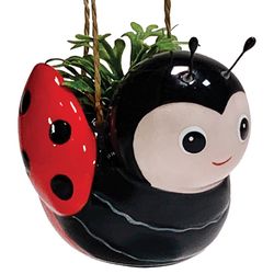 Streamline 3 in. H X 3 in. W X 4 in. D Ceramic Hanging Planter Yellow/Black