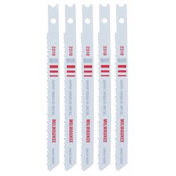 Milwaukee 4 in. Bi-Metal U-Shank Embedded cutting Jig Saw Blade 10 TPI 5 pk