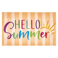 Modern Mat 20 in. W X 32 in. L Multicolored Hello Summer Polyester Door Mat