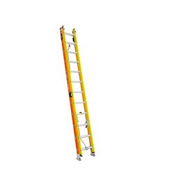 Werner Glidesafe 24 ft. H Fiberglass Extension Ladder Type IA 300 lb. cap.