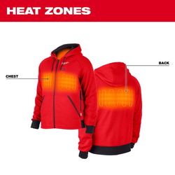 Milwaukee M12 XXXL Long Sleeve Men's Hooded Heated Hoodie Red