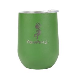Aquapelli 12 oz Green BPA Free Vacuum Insulated Wine Tumbler