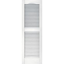 Builders Edge 48 in. H X 14.5 in. W White Louvered Vinyl Shutter 2 pk