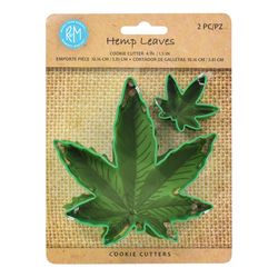 R&M International Corp Hemp Leaves Cookie Cutter Set Green 2 pc