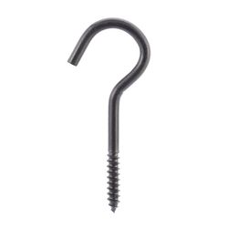 Wright Medium Matte Black Steel 3-7/8 in. L Ceiling Hook 80 lb 1 pk