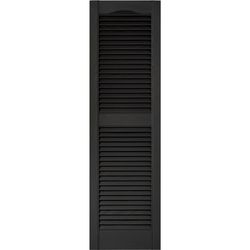 Builders Edge 52 in. H X 14.5 in. W Black Louvered Vinyl Shutter 2 pk