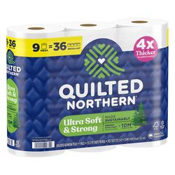 Quilted Northern Toilet Paper 9 Rolls 255 sheet 242.25 sq ft
