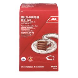 Ace 4 in. W X 6 in. L Brown Plastic Dryer Vent Kit
