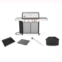 Weber Genesis S-435 NG Grill Bundle: Grill, Cover, Stone, Griddle, Rotisserie