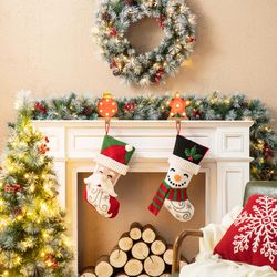 Glitzhome Assorted Santa/Snowman Christmas Stocking