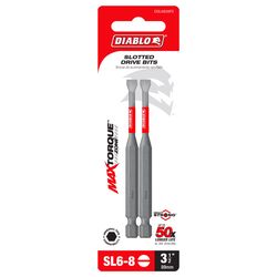 Diablo Slotted 3-1/2 in. L 6-8 Screwdriver Bit 2 pk
