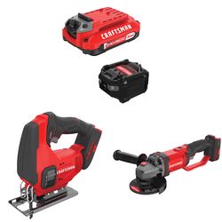 CRAFTSMAN V20 3Ah Advanced Battery Starter with Jig Saw with 4.5-in Grinder