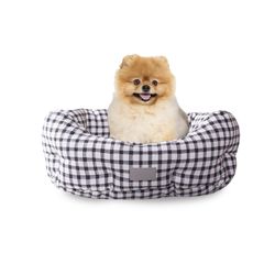 Pet Shop by Fringe Studio Canvas Painted Gingham Pet Bed 8 in. H X 20 in. W