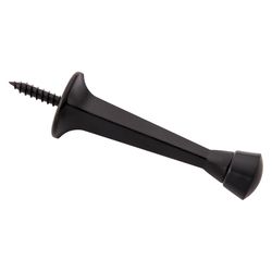 National Hardware Zinc Matte Black Rigid Door Stop Mounts to wall 0.97 in.