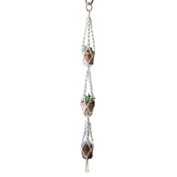 Primitive Planters White Cotton 70 in. H Triple Plant Hanger 1 pk