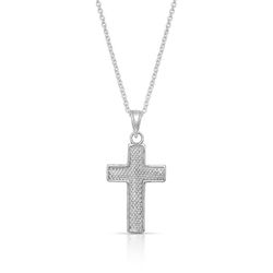 Montana Silversmiths Women's Captured in Faith Cross Silver Necklace Water Resistant