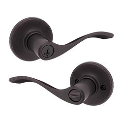 Kwikset SmartKey Security Wave Venetian Bronze Entry Door Knob KW1 1-3/4 in.