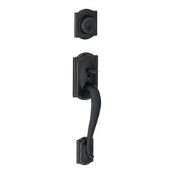 Schlage Camelot Aged Bronze Handleset