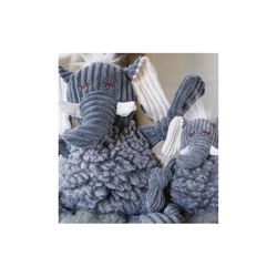 HuggleHounds FlufferKnottie For Dog Gray Fabric Ellamae Elephant Dog Toy Small 1 pk